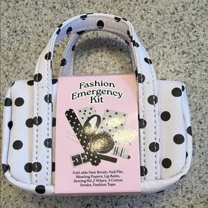 Fashion Emergency Kit Polka Dot Cosmetic Pouch - Pink & White